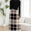 Womens Maxi Dresses Casual Long Sleeve V Neck Empire Waist Dress Trendy Fall T Shirts Long Dress