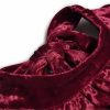 Women's Velour Evening Dress Standing Collar Long Sleeve Ruched Slim Closed Waist