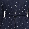 Womens Long Sleeve Collared Tie Fit & Flare Mini Dress