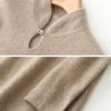 Women's Wool Button Stand Up Collar Split Knitted Bag Hip Dress for Fall Winter