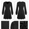 Fall Dresses for Women 2025 Knit V Neck Long Sleeve Sweater Dress A Line Casual Outfits