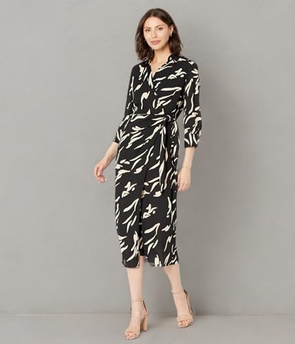 Women's Long Sleeve Midi Wrap Dress