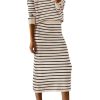 2 Piece Skirts Sets For Women Fall Fashion 2025 Striped Sweater Dress Knit Lounge Travel Outfits Winter Clothing