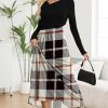 Womens Maxi Dresses Casual Long Sleeve V Neck Empire Waist Dress Trendy Fall T Shirts Long Dress