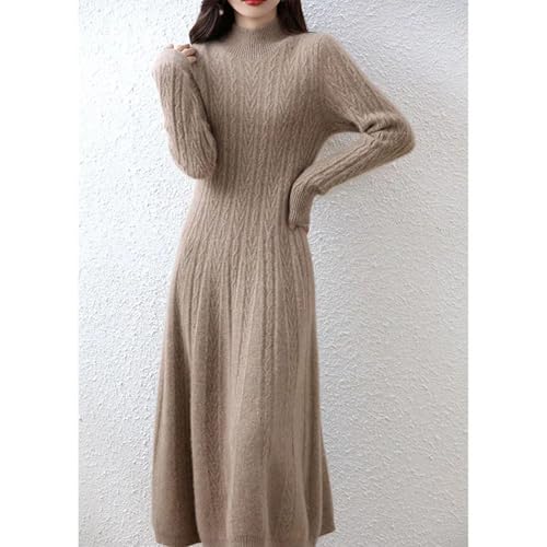 Dresses Cashmere Sweater Knitted Long Dress Merino Wool Women Turtleneck Office Skirt Clothes