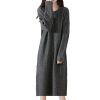 Women's Wool Dress Twist Flower Pullover Loose Cashmere Sweater Fashion Fall Winter Long Sleeve Skirts