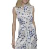 Women's Sleeveless Collared Button Front Midi Shirtdress