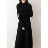Dresses Cashmere Sweater Knitted Long Dress Merino Wool Women Turtleneck Office Skirt Clothes