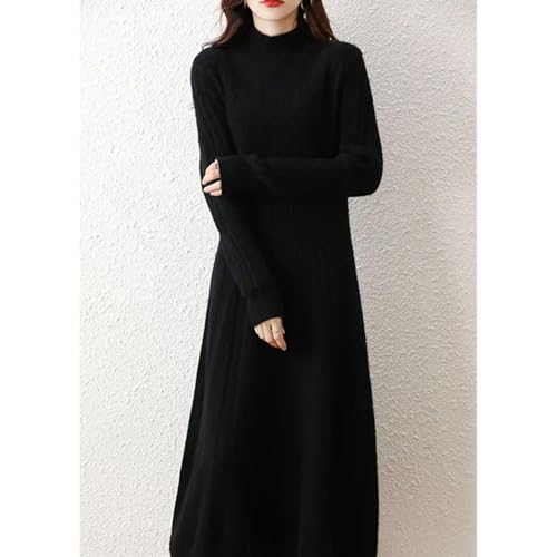 Dresses Cashmere Sweater Knitted Long Dress Merino Wool Women Turtleneck Office Skirt Clothes