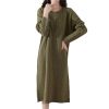 Women Wool Dress Twist Flower Pullover Loose Cashmere Sweater Merino Wool Knitwear Fashion Long Sleeve Skirts