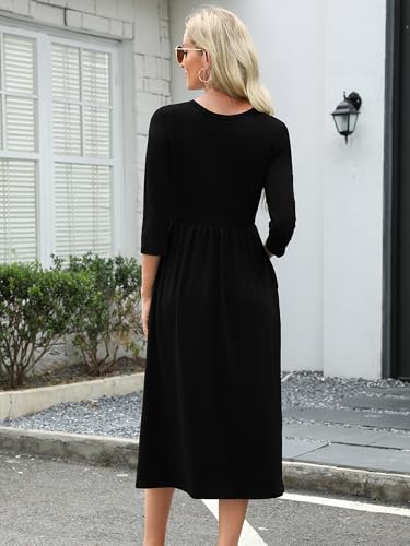 Women's Summer Short Sleeve Dresses Casual T-Shirt Flowy Tunic Ladies Beach Sundress
