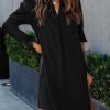 Fall Dresses for Women 2025 Casual V Neck Long Sleeves Flowy Mini Tunic Dress