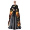 Fall Pumpkin Print Halloween Hooded Cloak Unisex Vibrant Adult Medieval Renaissance Festivals Cosplay