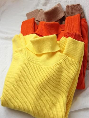 Womens Oversized Turtleneck Sweater Fall Winter Loose Fit Pullover Tops Blue Orange
