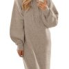 Womens Fall Sweater Dress Casual Long Sleeve Chunky Knit Pullover Oversized Hoodie Tunic Sweaters Winter Clothes
