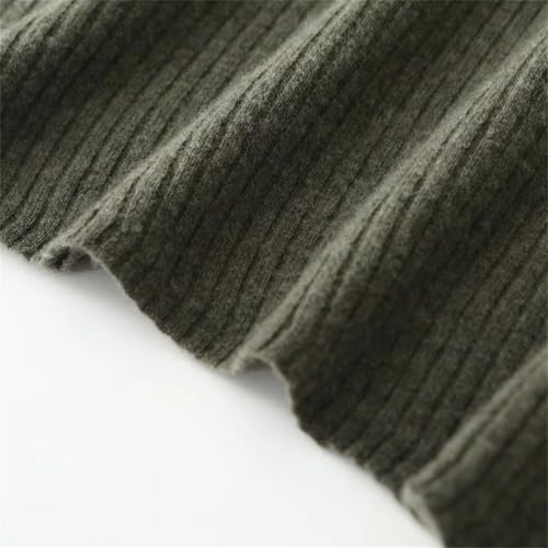 Women's Wool Dress Drawstring Style Pullover Fall Winter Cozy Slim Flare Cashmere Sweater A-Line Skirt