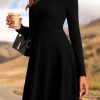 Fall Dresses for Women 2025 Long Sleeve Ribbed Knit A-Line Flowy Casual Wedding Guest Dresses Fashion Clothes