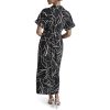 Women's Short Sleeve Collared Neck Midi Dress Shirtdress with Removable Belt