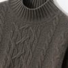 Women's Long Sleeve 100 Percent Cashmere Mock Neck Cable Knitting Pullover Fall Winter Thick Soft