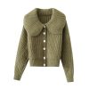 Sweater Women's Fall and Winter Loose Thick Needle Long-Sleeved Knitted Cardigan Thickened Top Coat