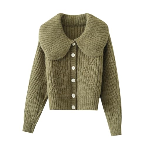 Sweater Women's Fall and Winter Loose Thick Needle Long-Sleeved Knitted Cardigan Thickened Top Coat