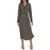 Women's Long Sleeve Collared Self Tie Midi Shirtdress