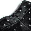 Women’s Velour Dress Stand Collar Long Sleeve Solid Color Lace-Up Dot Patchwork