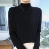Women’s 100% Cashmere Sweater Half High Collar Pullover Fall Winter Casual Loose Knit Jumper