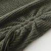 Women's Wool Dress Drawstring Style Pullover Fall Winter Cozy Slim Flare Cashmere Sweater A-Line Skirt