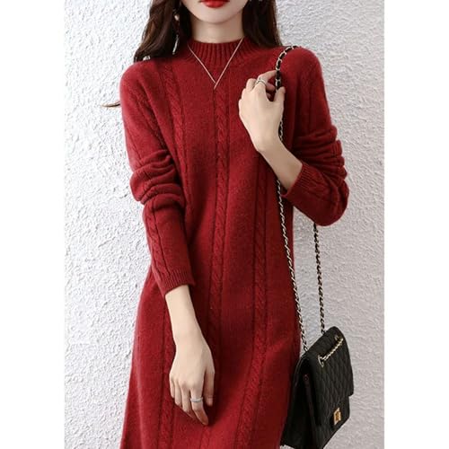 Cashmere Womens Sweater Knitted Dresses Merino Wool Ladies Warm Elegant Dress Female Pullovers Casual Skirts