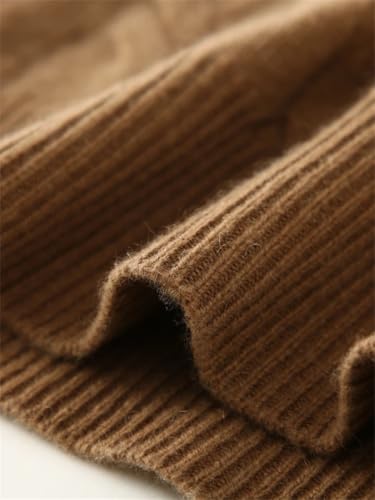 Women Wool Blend Sweater Dress Long Pullover Loose Turtle Neck Fall Winter Thick Knit Dress