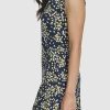 Women's Sleeveless Ruffle Neck Jersey Dress