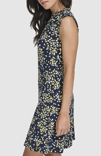 Women's Sleeveless Ruffle Neck Jersey Dress