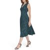 Women's Sleeveless V Neck Fit and Flare Midi Dress