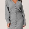 Sweater Dresses for Women 2025 Trendy Long Sleeve Button Down Short Mini Fall Winter Dress