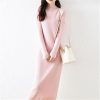 Women's Wool Sweater Dress Long Sleeve Slim Fit Casual Knit Dress for Fall Winter