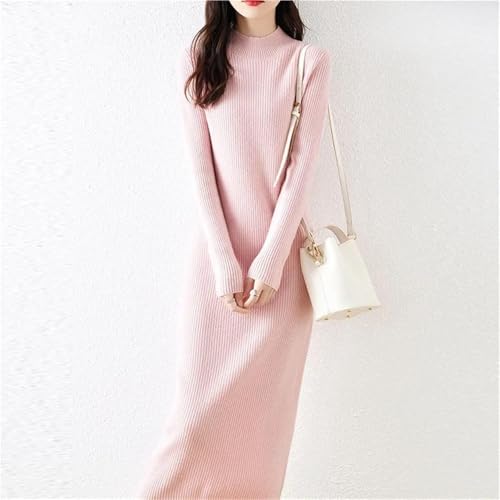 Women's Wool Sweater Dress Long Sleeve Slim Fit Casual Knit Dress for Fall Winter
