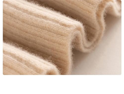 Women's Wool Mid Length Half High Collar Waist Knitted Warm Wrap Hip One Step Dress for Fall Winter