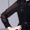 Women Embroidered Lapel Shirt Dress Lace-Up Long Sleeve Midi Dress