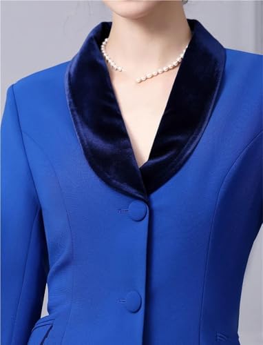 Women V-Neck Long Sleeve Single-Breasted High-Waisted Solid Color Office Dress