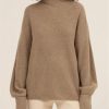 Womens Oversized Turtleneck Sweater Fall Winter Loose Fit Pullover Tops Blue Orange