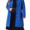 Plus Size Coat for Women Peter Pan Collar Single Breasted Winter Long Coats