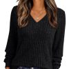 Womens V Neck Long Sleeve Shirt Fall Fashion Tops Tunic Dressy Casual Sweater Clothes Cute Trendy Work Outfits 2025