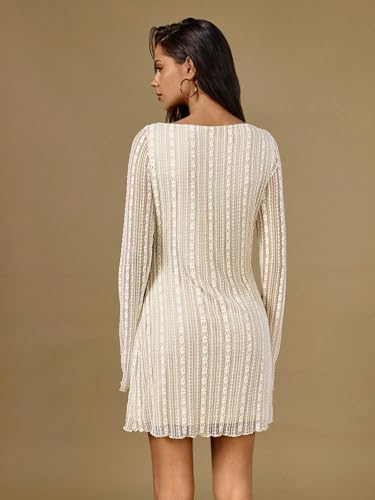 Women's 2025 Spring Fall Dress Long Sleeve Elegant Mini Dress, Autumn Winter A-Line Dress