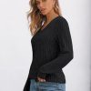 Womens V Neck Long Sleeve Shirt Fall Fashion Tops Tunic Dressy Casual Sweater Clothes Cute Trendy Work Outfits 2025