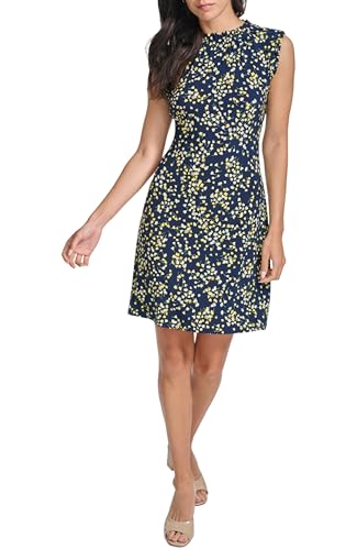 Women's Sleeveless Ruffle Neck Jersey Dress