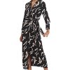Women's Long Sleeve Midi Wrap Dress