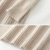 Women's Wool Waist Slimming Over Knee Half Open V-Neck Knitted Casual Dress for Fall Winter