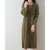 Women Wool Dress Twist Flower Pullover Loose Cashmere Sweater Merino Wool Knitwear Fashion Long Sleeve Skirts