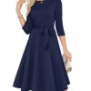 Women's Cocktail Dresses 3/4 Sleeve Vintage Wedding Guest Dress (XS-3XL)